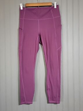 Fabletics PureLuxe Leggings High-Waist Side Pockets Purple Women's Medium